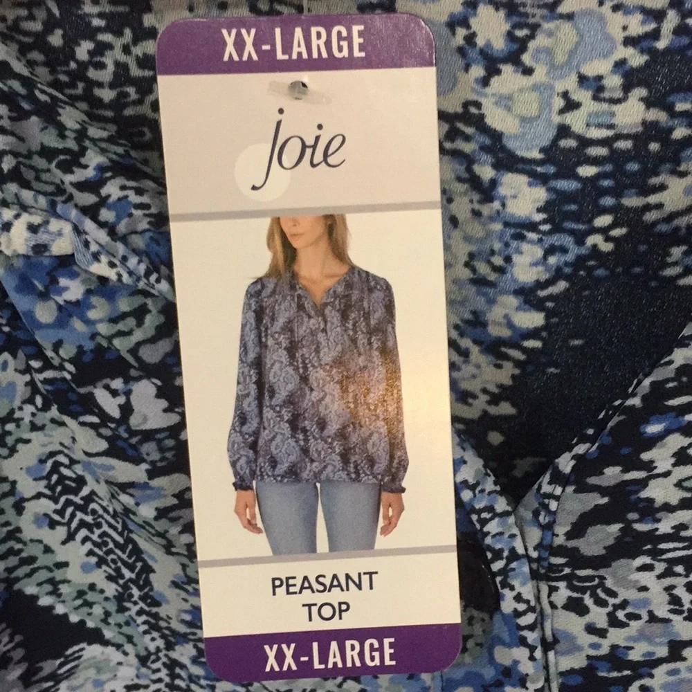Joie  Blue Parisian Paisley Peasant Top Size XX-Large NWT